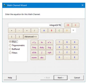 PicoScope Advanced Maths menu setup menu